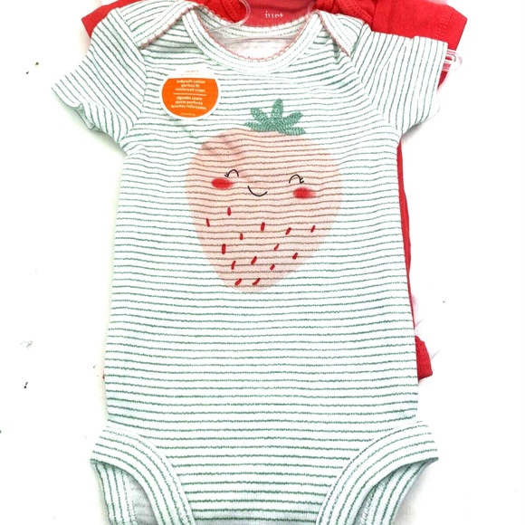 Baby Bodysuit Set Size Newborn NB Girls 3pc Snap buttons Children Kids One piece - Picture 7 of 7